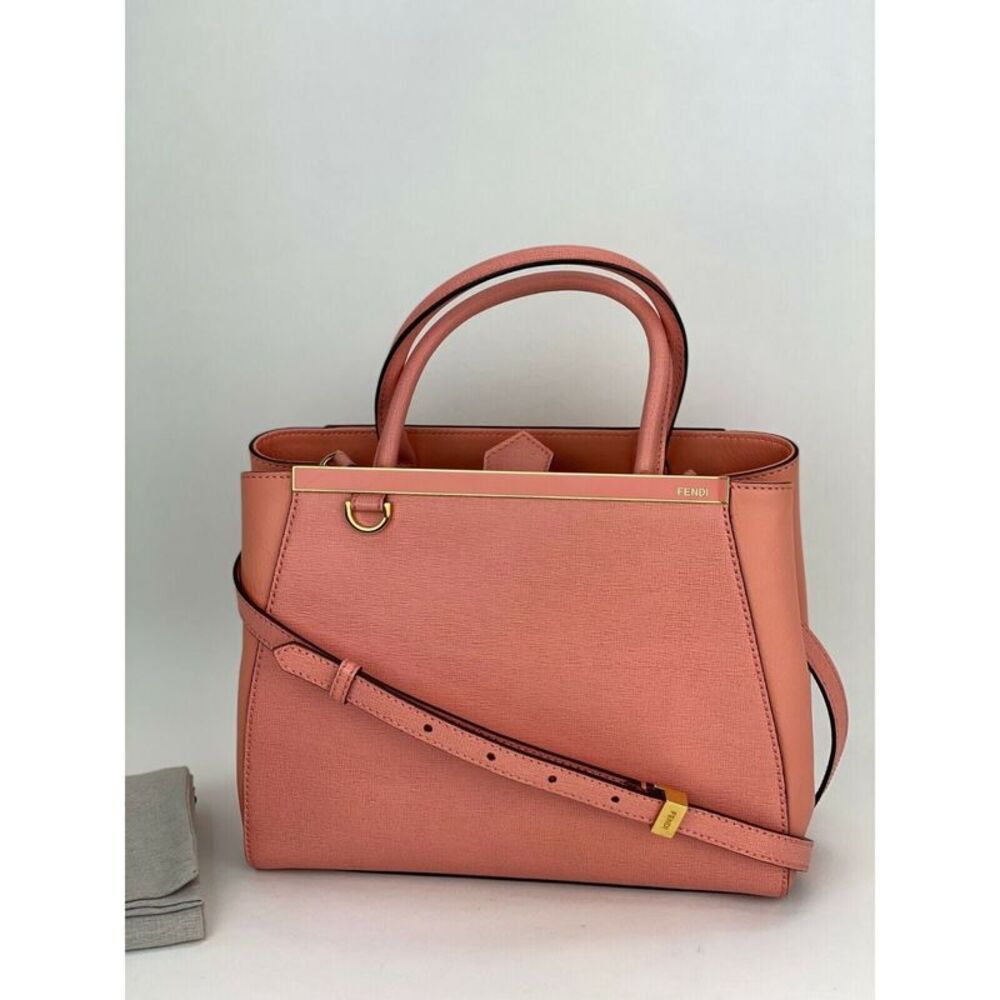 Fendi Vitello Elite Flamingo Petite 2Jours Ecstasy Shoulder Bag